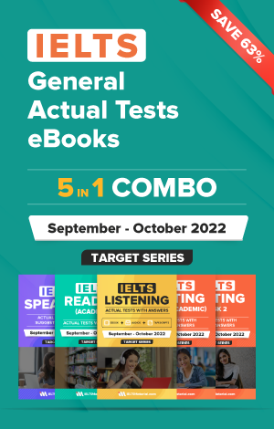 IELTS (General) 5 in 1 Actual Tests eBook Combo (September - October 2022) [Listening + Speaking + Reading + Writing Task 1+ Task 2]